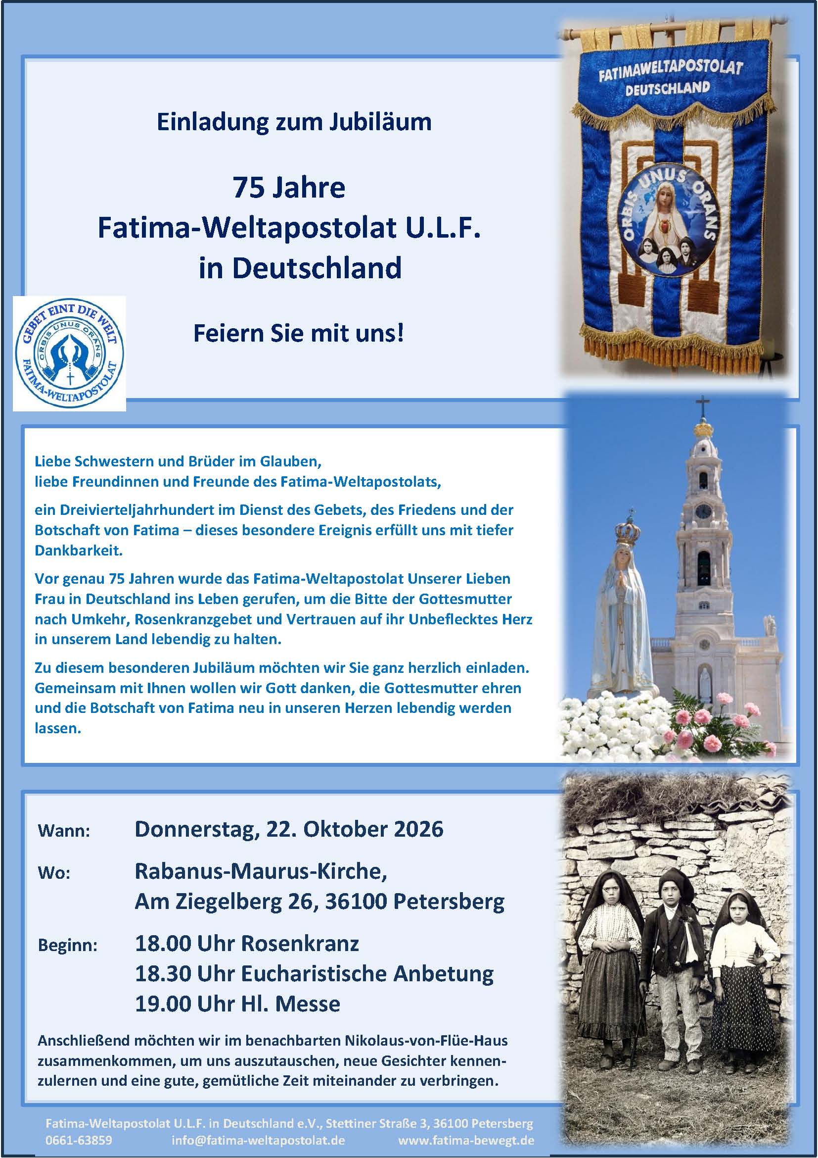 75 Jahre Fatima-Weltapostolat in Deutschland